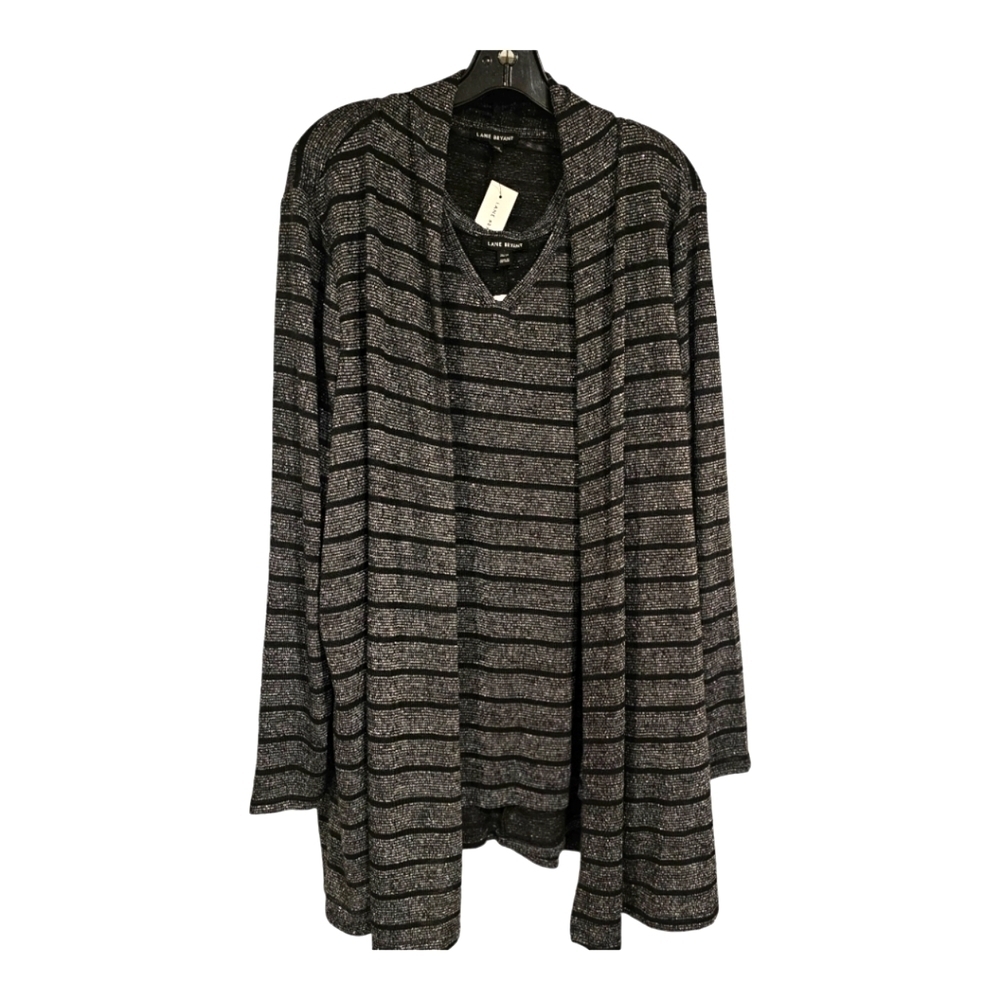 LANE BRYANT black metallic twin sweater set Swing Collection NWT sz 26/28